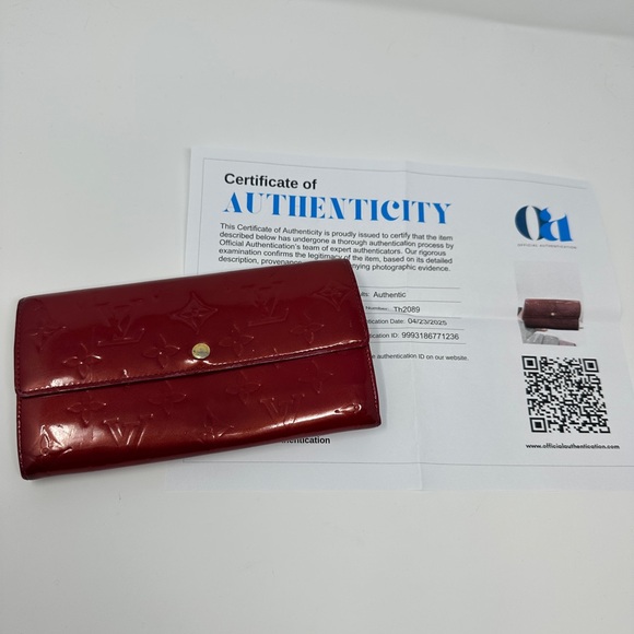 Louis Vuitton Portefeuille Sarah Vernis Wallet Red Patent Leather - Picture 1 of 11